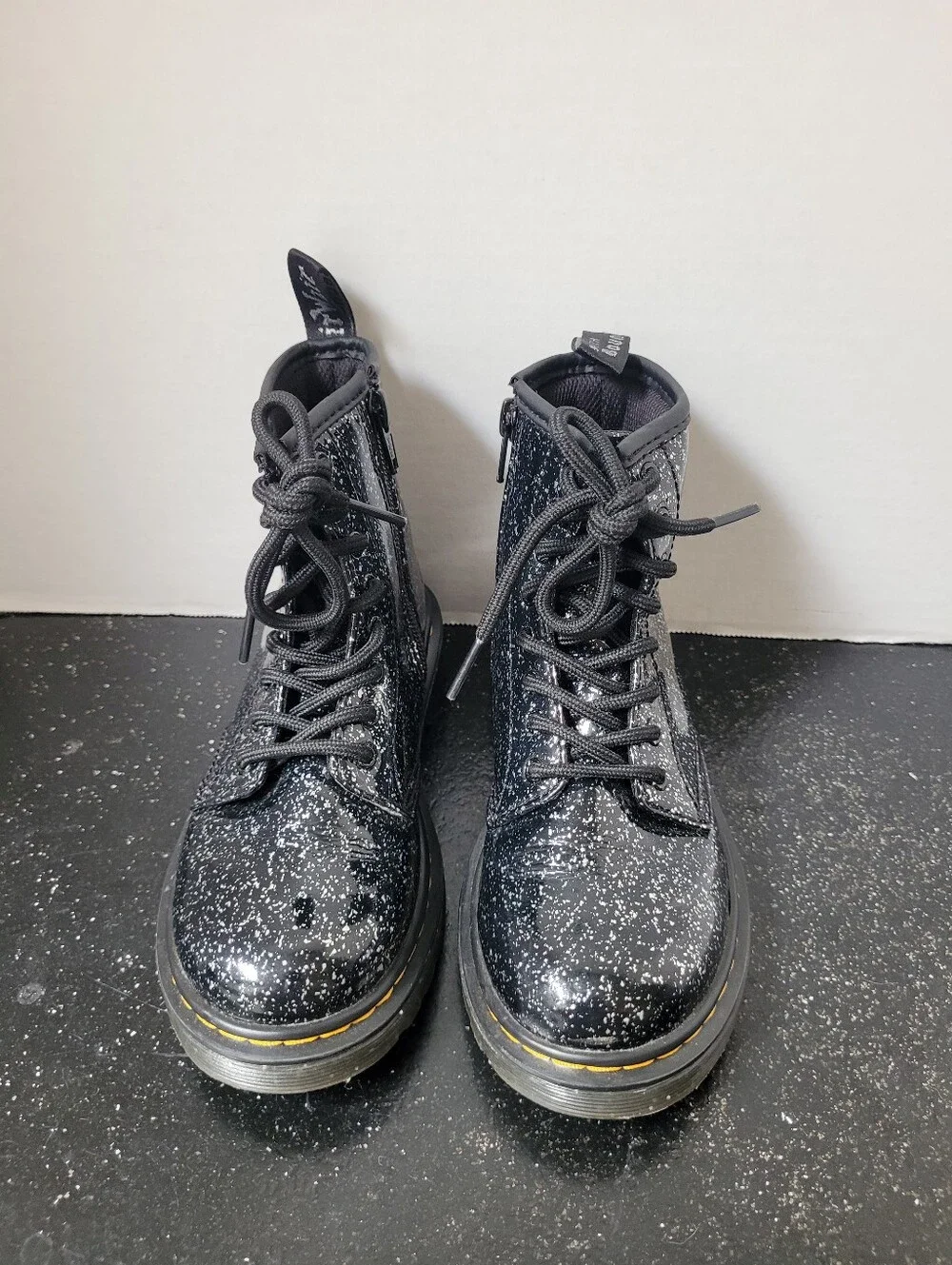 Dr Martens Black and Silver Glitter Boots